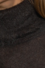 Saint Laurent GREY Mohair-blend turtleneck sweater