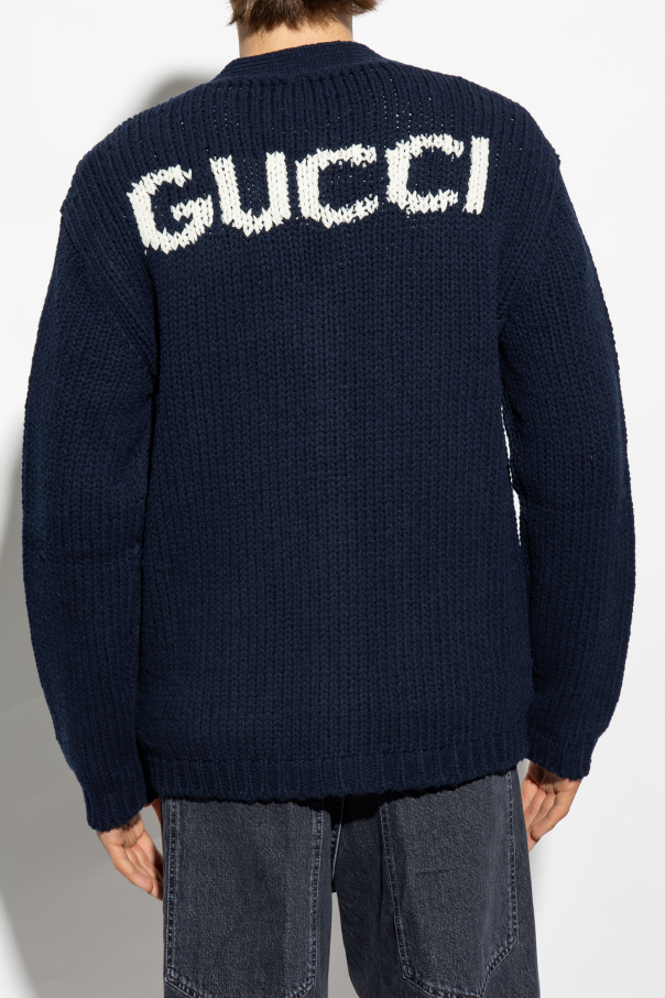 Blue Wool sweater with monogram Gucci - Vitkac TW