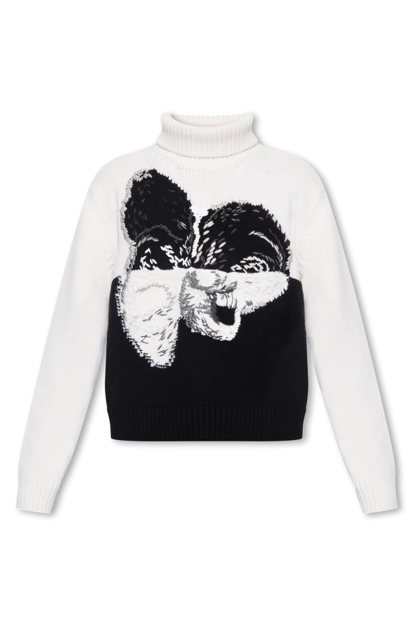 Embroidered turtleneck sweater od Alexander McQueen