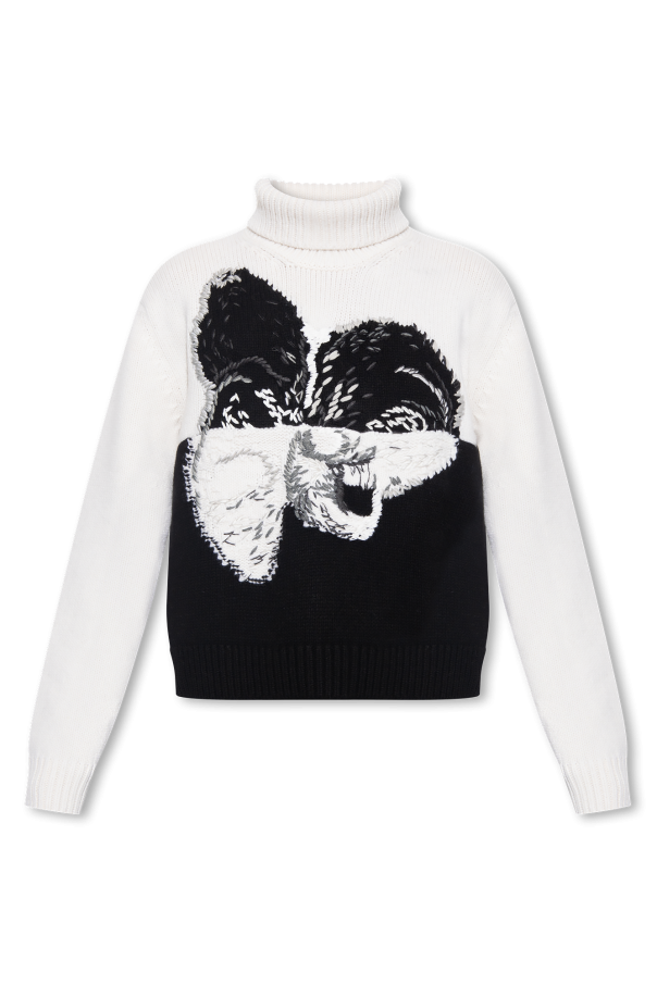 Alexander McQueen Embroidered turtleneck sweater