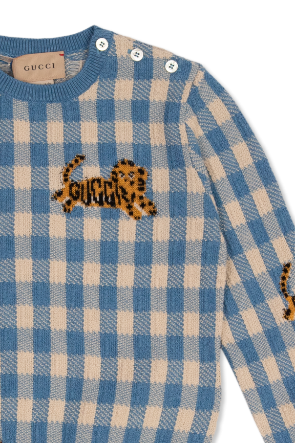 Gucci Kids Cardigan with animal pattern