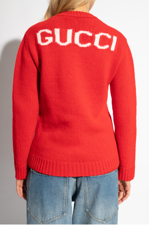 Gucci Wełniany sweter z logo