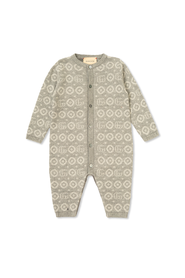 Gucci Kids Baby romper with GG pattern