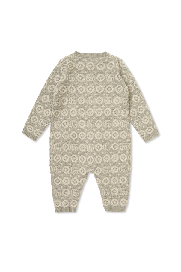 Gucci Kids Baby romper with GG pattern