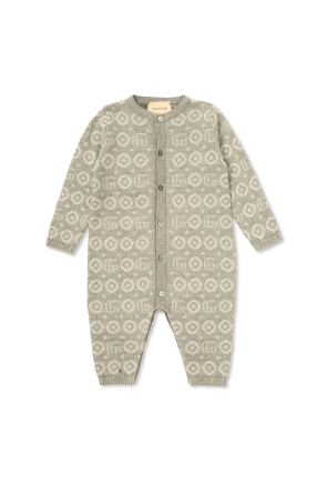 Baby romper with GG pattern