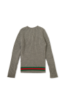 Gucci Kids GREY Sweater with signature Web stripe