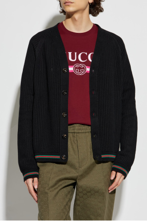Gucci Cardigan with distinctive 'Web' belt