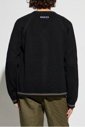 Gucci Cardigan with distinctive 'Web' belt