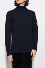 Stone Island NAVY BLUE Turtleneck sweater with logo