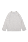 Mix & Match Geripptes Sweatshirt mit hohem Trichterkragen in Grau