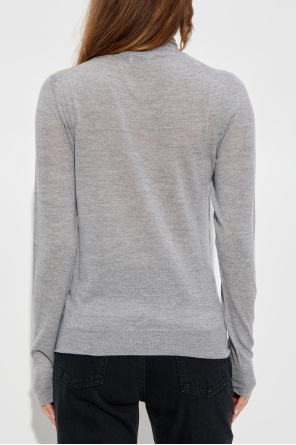 Saint Laurent Wool turtleneck with embroidered logo