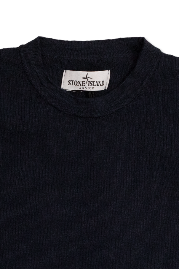 Stone Island Kids Bianco sweater with logo