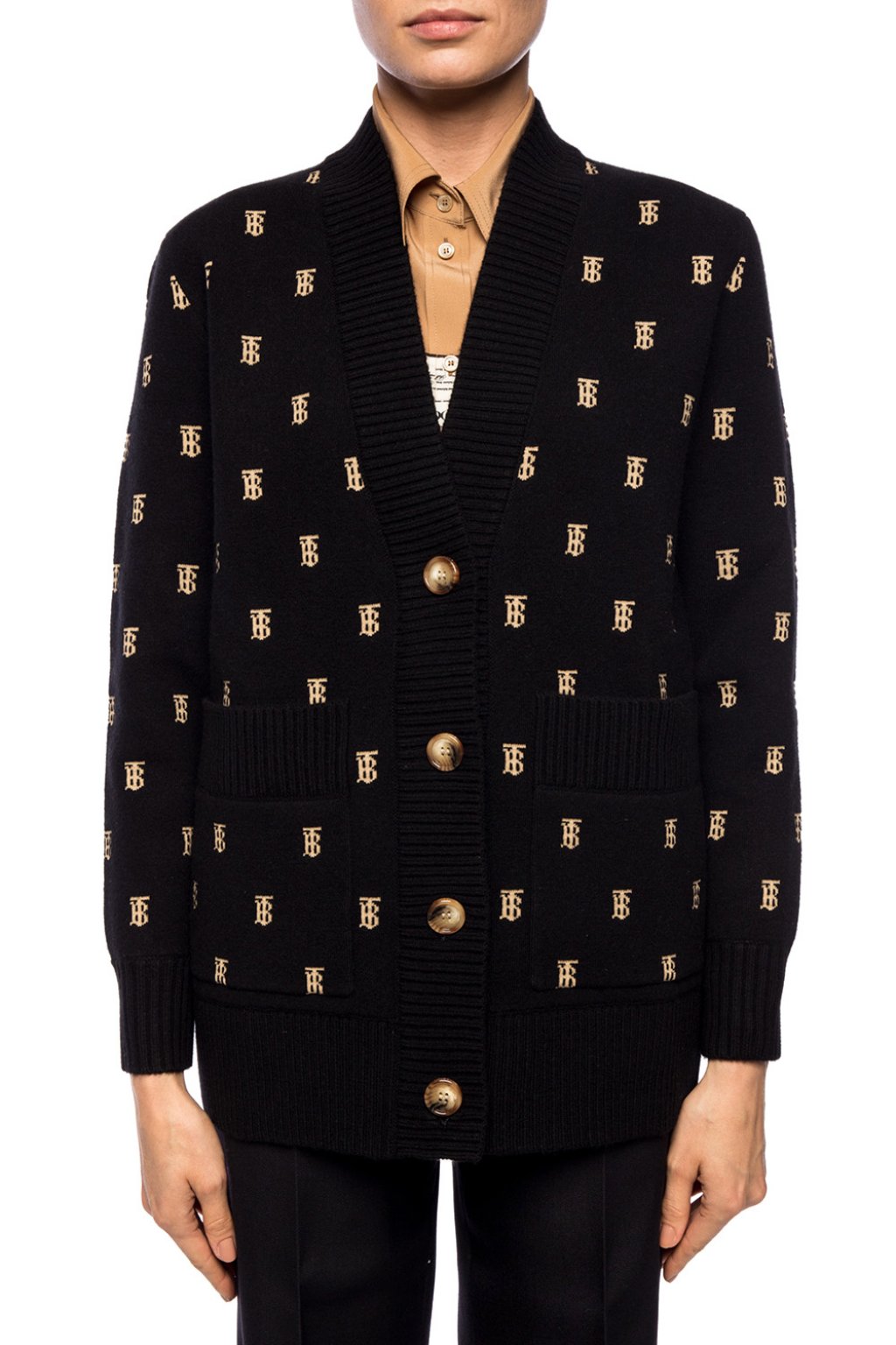 burberry logo cardigan