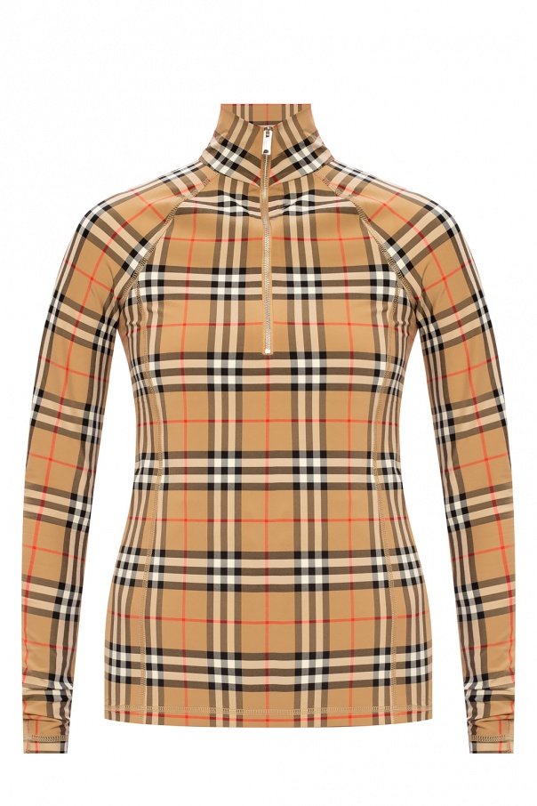 Burberry Patterned top with band collar