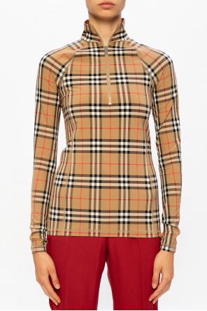 Burberry Patterned top with band collar