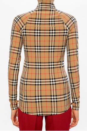 Burberry Patterned top with band collar