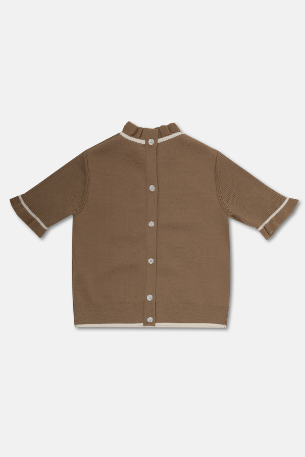 burberry Popeline Kids ‘Avrile’ sweater with decorative sleeves
