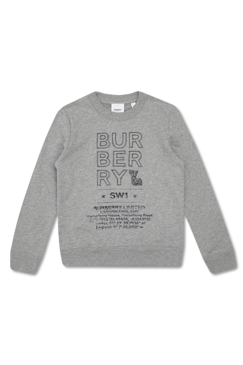 burberry canvas Kids ‘Joel’ sweatshirt with logo