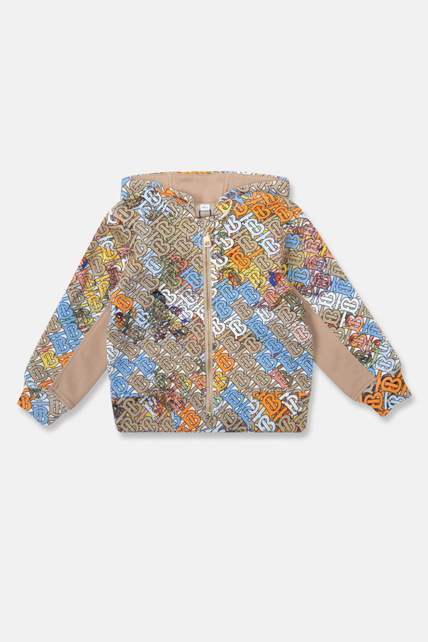 burberry marrone Kids ‘Devan’ patterned hoodie