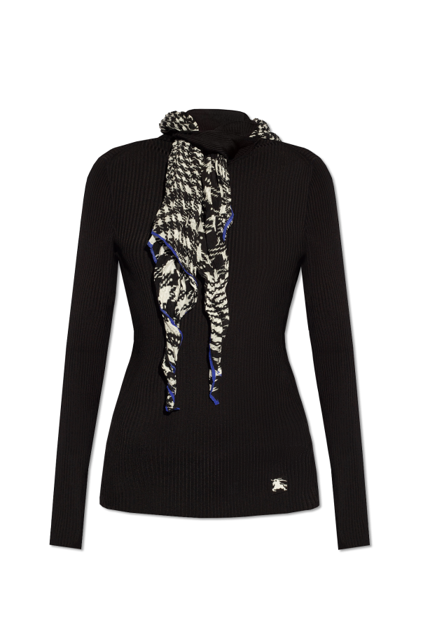 Sweater with silk scarf od Burberry