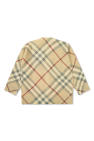 Burberry Kids beige Burberry Kids Check Pattern Cardigan