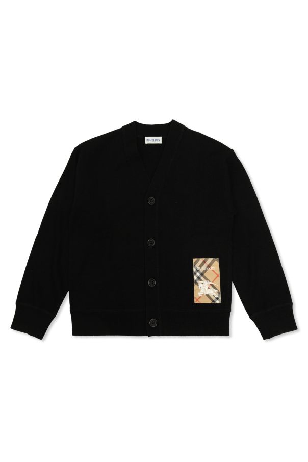 Wool cardigan with logo patch, zdjęcie 1 Wool cardigan with logo patch od Burberry Kids
