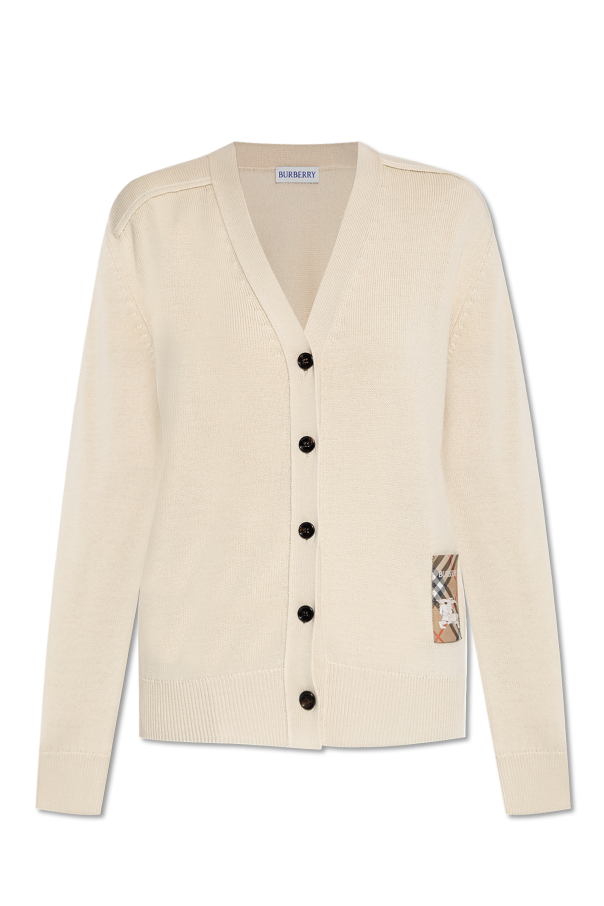 Burberry Wool cardigan with logo patch