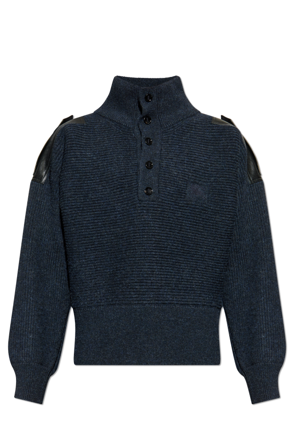 Sweater with leather epaulettes od Burberry