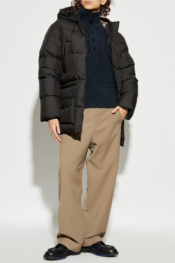 Burberry Suéter con charreteras de cuero