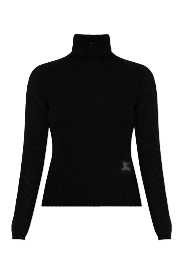 Turtleneck with logo patch od Burberry