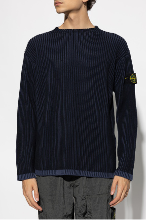 Stone Island Prążkowany sweter z logo