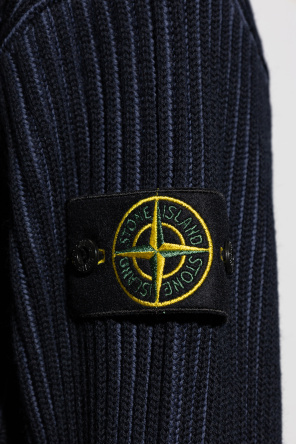 Stone Island Prążkowany sweter z logo