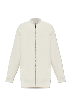 Cardigan with stand-up collar