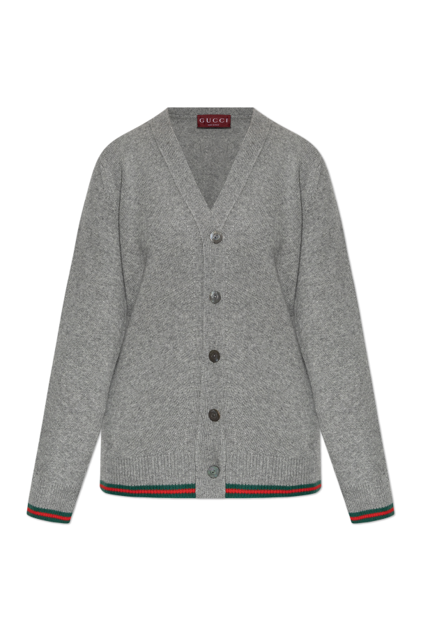 Cardigan with signature belt Web, zdjęcie 1 Cardigan with signature belt Web od Gucci