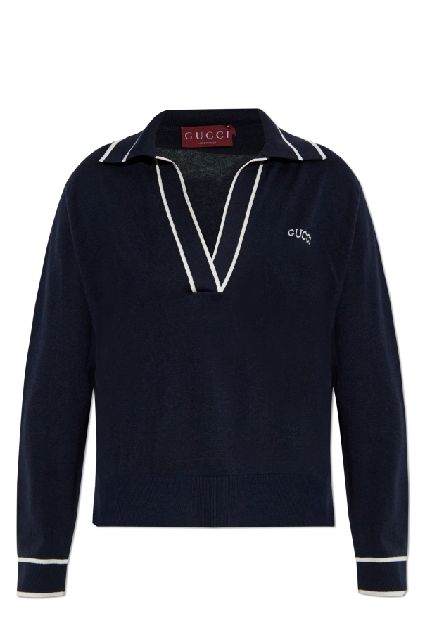 Sweater with embroidered logo od Gucci
