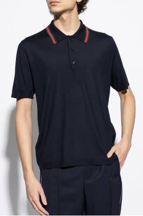 Gucci Wollpolo mit charakteristischem Streifen Web