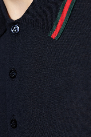 Gucci Wollpolo mit charakteristischem Streifen Web