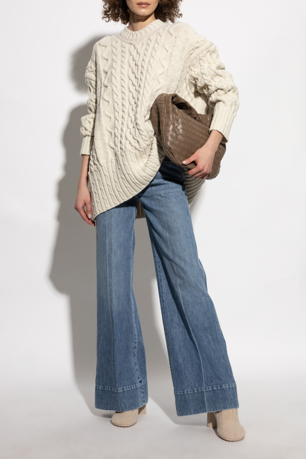 Bottega Veneta Suéter de lana con patrón de tejido decorativo