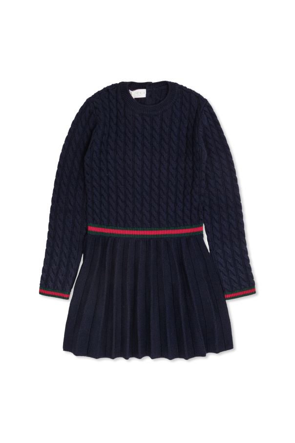 Wool dress with pleated skirt od Gucci Kids