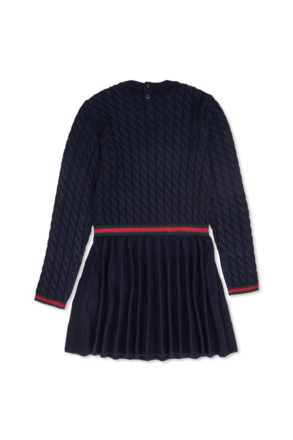 Gucci Kids Wool dress with pleated skirt