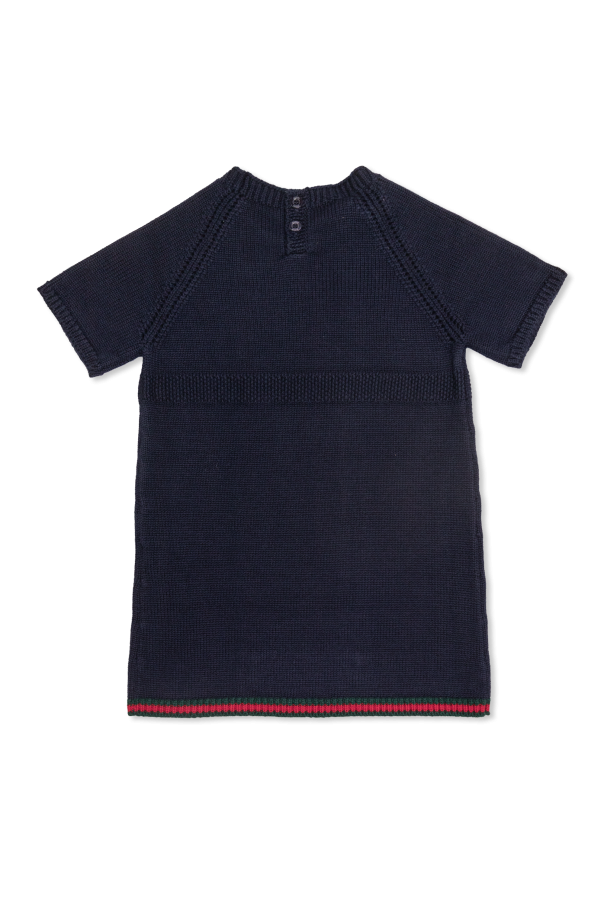 Gucci Kids Vestido de lana de manga corta