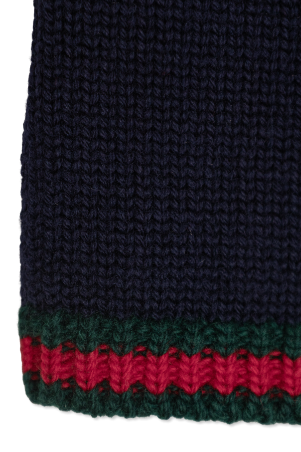 Gucci Kids Vestido de lana de manga corta