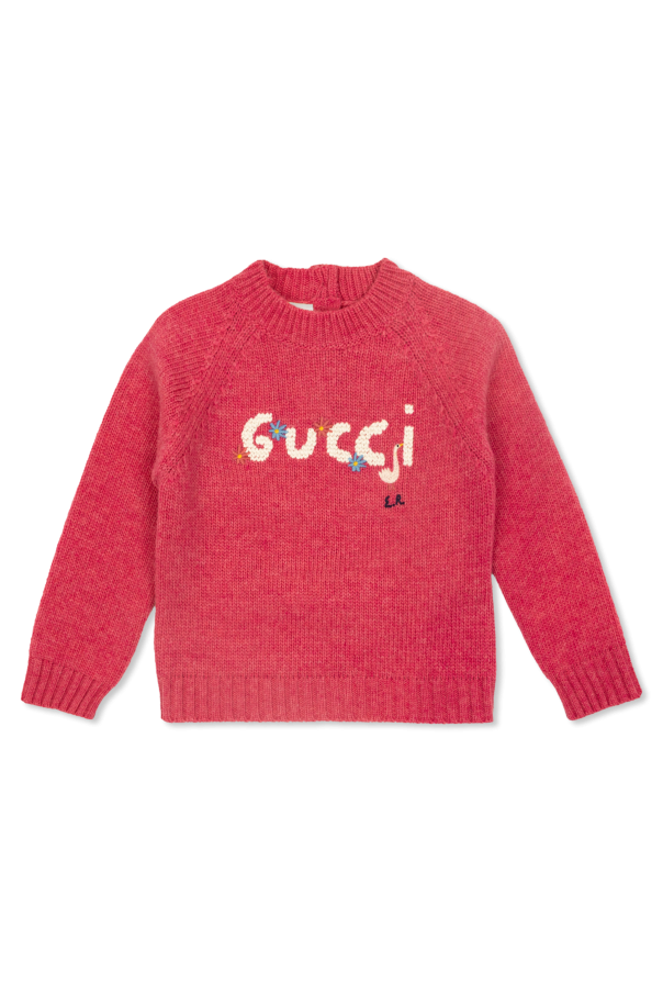 Sweater with embroidered logo od Gucci Kids