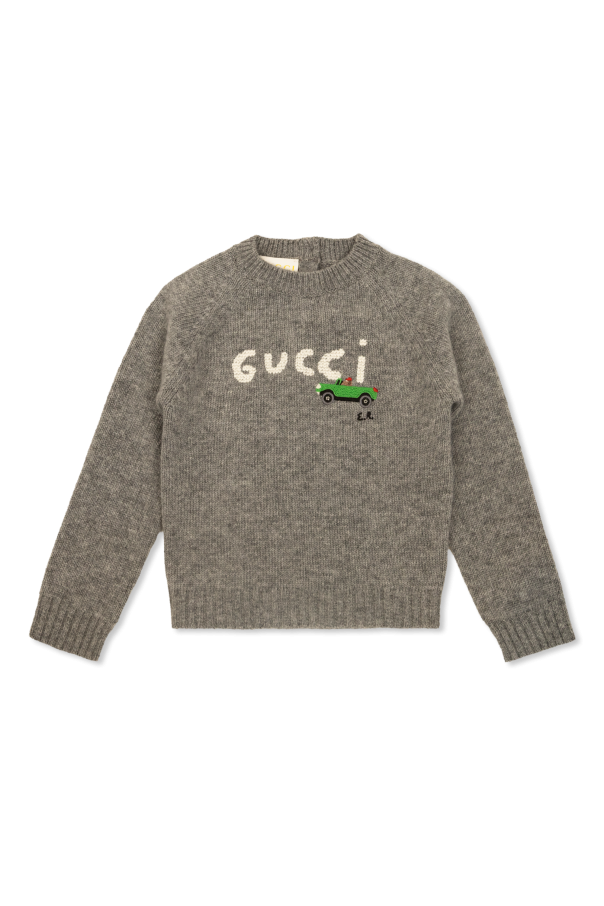 Sweater with embroidered logo od Gucci Kids