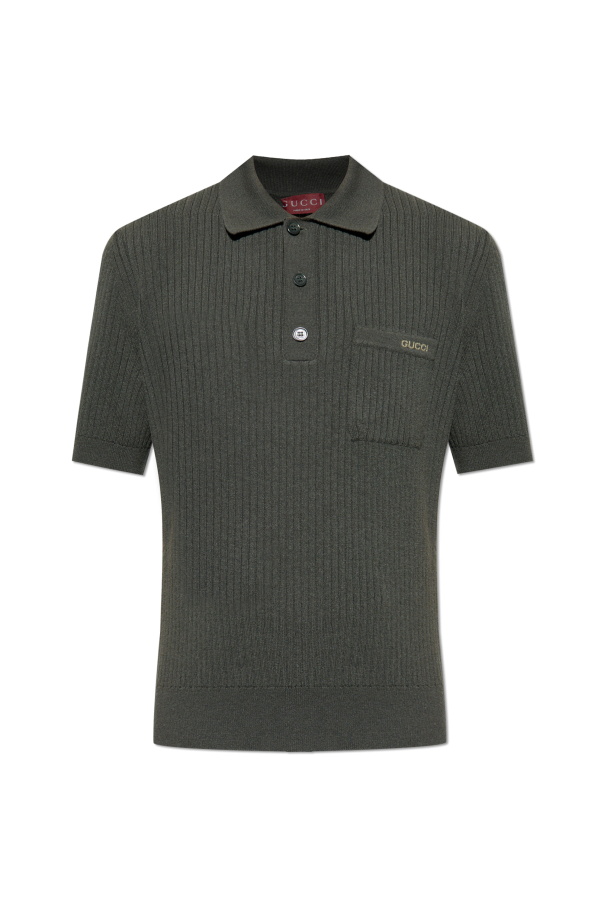 Wool polo shirt with pocket od Gucci