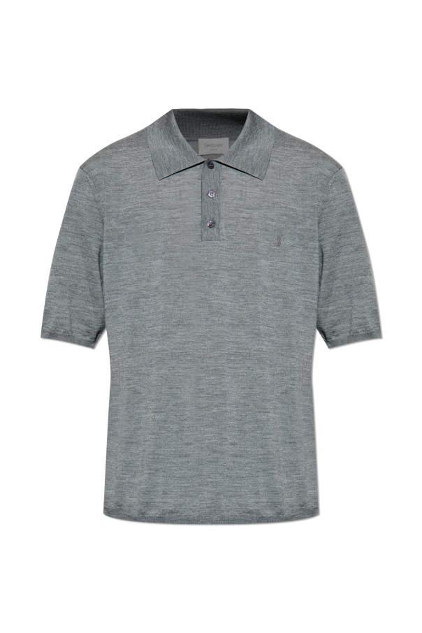 Wool polo with logo od Saint Laurent