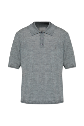Wool polo with logo