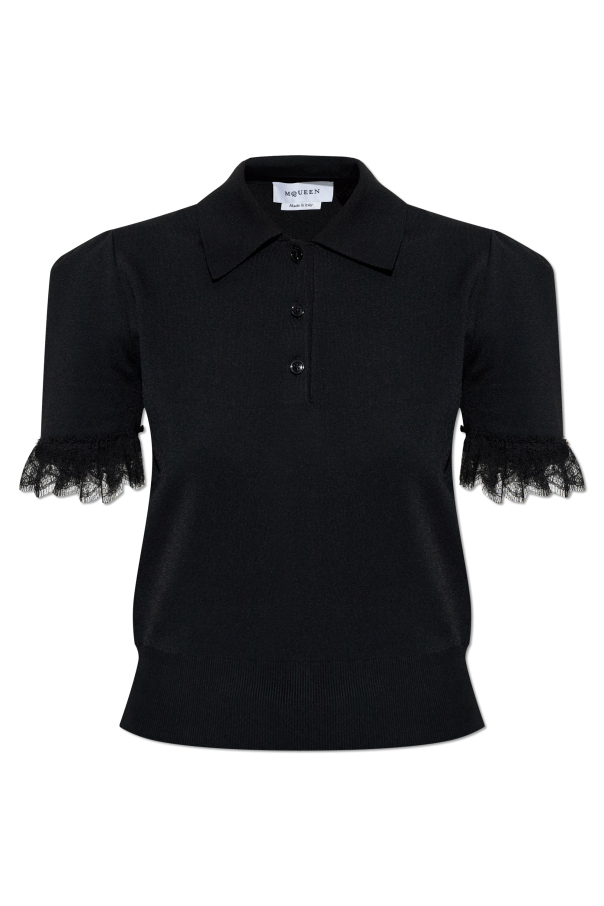 Polo with lace trim od Alexander McQueen