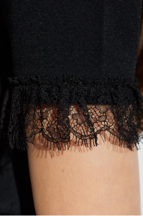 Alexander McQueen Polo con acabado de encaje