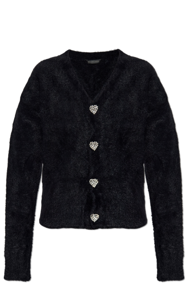 Cardigan with buttons embellished with sparkling crystals od Balenciaga